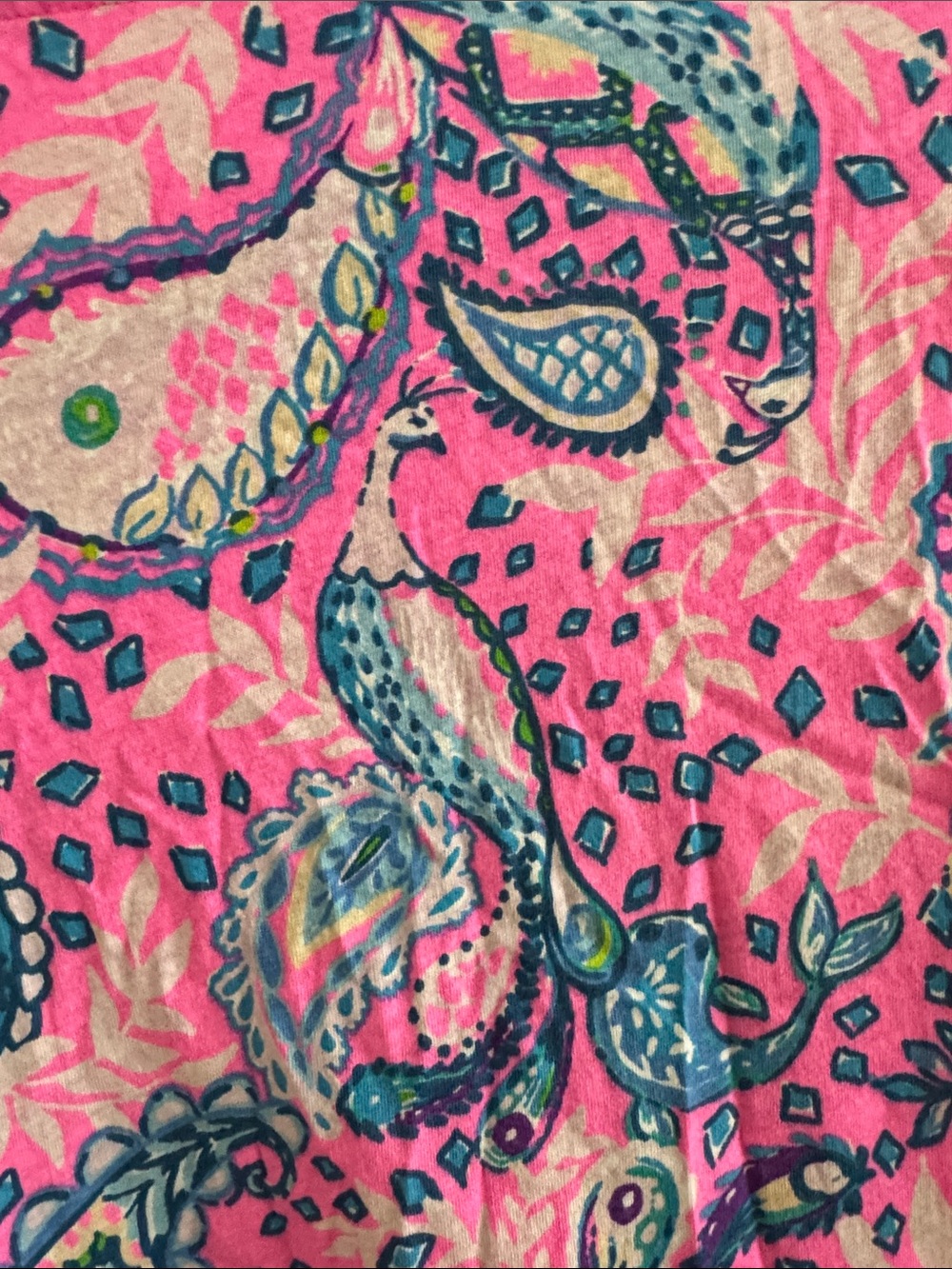 Lilly Pulitzer 🌺 Pink Multi Paisley Shift Dress GIRLS SZ 4/5 EUC PEACOCK COTTON - Picture 3 of 6